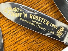 Fight'n Rooster Frank Buster Ltd Ed 1986 International Cutlery Club 4-Blade Canoe Knife w/MOP Scales