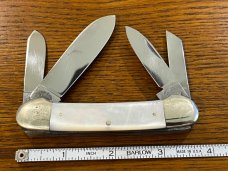 Fight'n Rooster Frank Buster Ltd Ed 1986 International Cutlery Club 4-Blade Canoe Knife w/MOP Scales