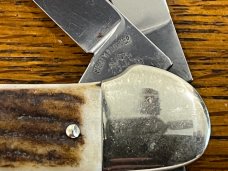 Fight'n Rooster Frank Buster Ltd Ed 1997 3-Blade Canoe Knife w/Stag Scales SN#013 Germany