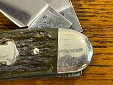 Fight'n Rooster Frank Buster 2-Blade Sowbelly Trapper Knife w/Pick Bone Scales Germany 