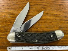 Fight'n Rooster Frank Buster 2-Blade Sowbelly Trapper Knife w/Pick Bone Scales Germany 
