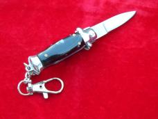3-3/4" Italian automatic Wasp Body Black Horn Stiletto keychain Switchblade Knife 