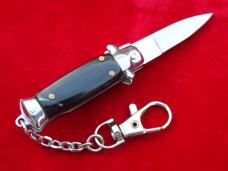 3-3/4" Italian automatic Wasp Body Black Horn Stiletto keychain Switchblade Knife 