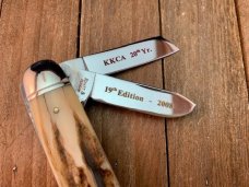 Schatt and Morgan Equal End Split Backspring Whittler Stag KKCA Club Knife 2008