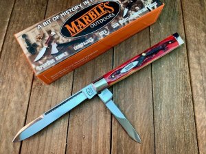 Marbles MSA Doctors Knife Red Carved Stag Bone 2001