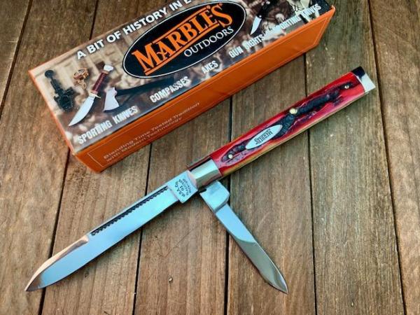 Marbles MSA Doctor’s Knife Red Carved Stag Bone 2001