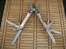 LEATHERMAN REBAR SILVER MULTI-TOOL PORTLAND OR. NEAR MINT NEVER USED OR CARRIED CONDITION W/17 TOOLS