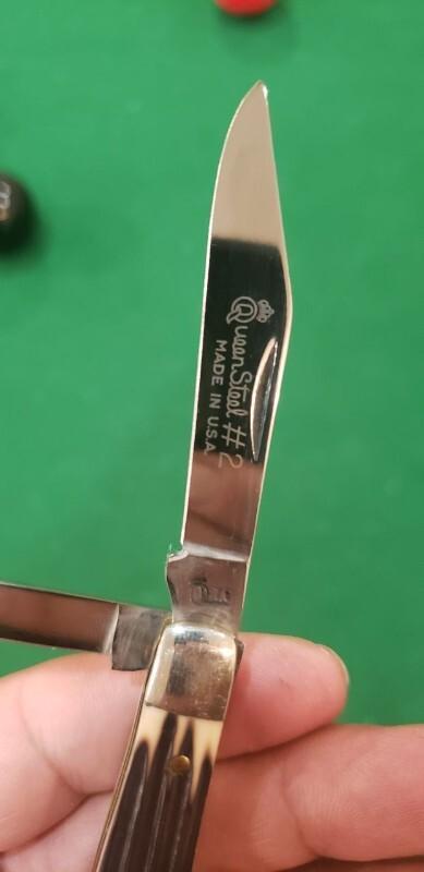 Vintage Queen Steel #2 USA, Two Blade Jack Knife ,Imitation Winterbottom Bone, Q76