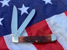 Case xx 2004 Trapper (MDL# 6254) Knife w/ Great Midnight Bone Handles -NOS and M/NM