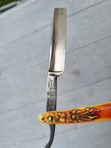 9/16" Vintage Straight Razor Western Bros Anchor Brand Manganese Steel, Made in Germany