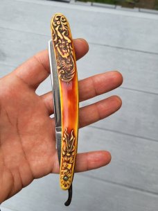 9/16" Vintage Straight Razor Western Bros Anchor Brand Manganese Steel, Made in Germany