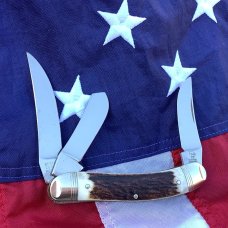 Hen & Rooster -Bertram Cutlery 1996 TOBACCO Stockman w/ Super Stag Handles