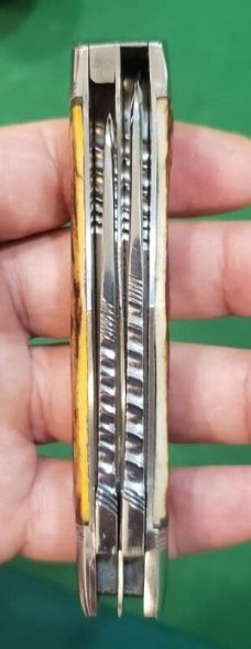 Vintage Custom Made Trapper with Premium Stag Handles and filework, Unique Pattern