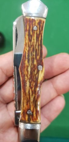 Vintage Custom Made Trapper with Premium Stag Handles and filework, Unique Pattern