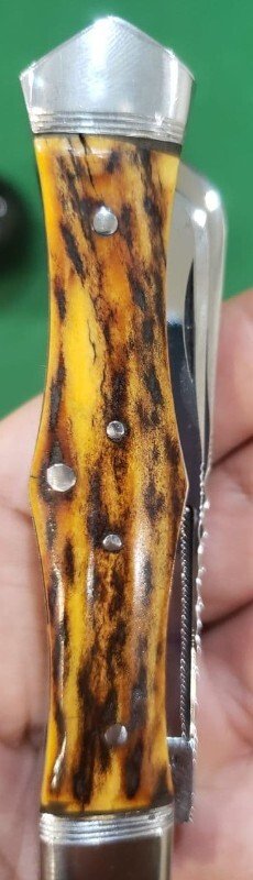 Vintage Custom Made Trapper with Premium Stag Handles and filework, Unique Pattern
