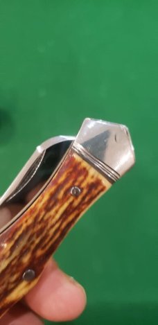 Vintage Custom Made Trapper with Premium Stag Handles and filework, Unique Pattern