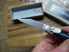 Hubertus Knife Solingen, Germany Small 08 Exotic Black Ebony Wood 5 3/4 " Open Lilyput NIB
