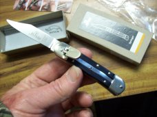 Hubertus Knife Solingen, Germany Small 08 Exotic Black Ebony Wood 5 3/4 " Open Lilyput NIB