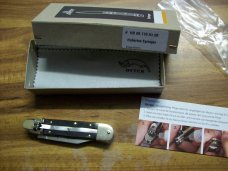 Hubertus Knife Solingen, Germany Small 08 Exotic Black Ebony Wood 5 3/4 " Open Lilyput NIB