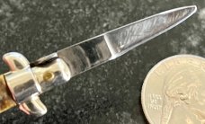 Miniature Italy Switchblade Knife, Underlined INOX Mark, Older Style, Nice Stag, Rare Swedge Grind