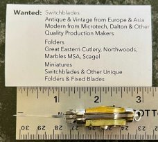 Miniature Italy Switchblade Knife, Underlined INOX Mark, Older Style, Nice Stag, Rare Swedge Grind
