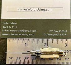 Miniature Italy Switchblade Knife, Vertical INOX Mark, Older Style, Interesting Stag