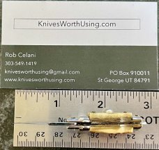 Miniature Italy Switchblade Knife, INOX Over ITALY Mark, Older Style, Interesting Stag