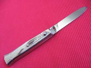 Vintage Italian All Metal Button Open/Close STILETTO Knife - Mint !