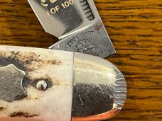 Fight'n Rooster Ltd Ed 1991 "Fort City Knife Collectors' Club" 3-Blade Cigar Knife w/Stag Scales Ger