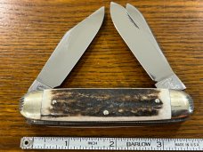 Fight'n Rooster Ltd Ed 1991 "Fort City Knife Collectors' Club" 3-Blade Cigar Knife w/Stag Scales Ger