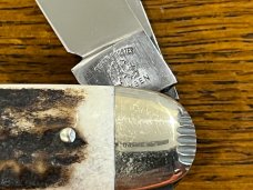 Fight'n Rooster Ltd Ed 1991 "Fort City Knife Collectors' Club" 3-Blade Cigar Knife w/Stag Scales Ger