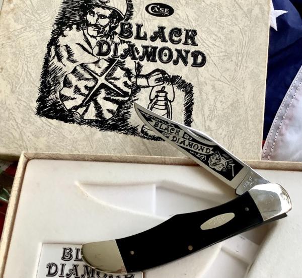 1984 Case xx Folding Hunter “Black Diamond” (2165 SS) Black Synthetic Handles -NOS in Orig Display 1984 Case xx Folding Hunter “Black Diamond” (2165 SS) Black Synthetic Handles -NOS in Orig Display