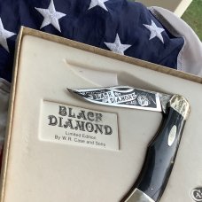 1984 Case xx Folding Hunter “Black Diamond” (2165 SS) Black Synthetic Handles -NOS in Orig Display