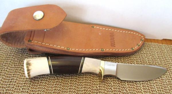 Ruana Custom Brass Knives  Elk & Iron Wood Model CB AB4