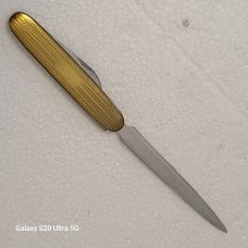 RARE! VINTAGE CRACKED ICE COLONIAL LETTER OPENER & PEN BLADE