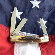 Case xx 2007 GunStock Stockman Knife Mdl# 53032 SS With Sweet Stag Handles -NOS 