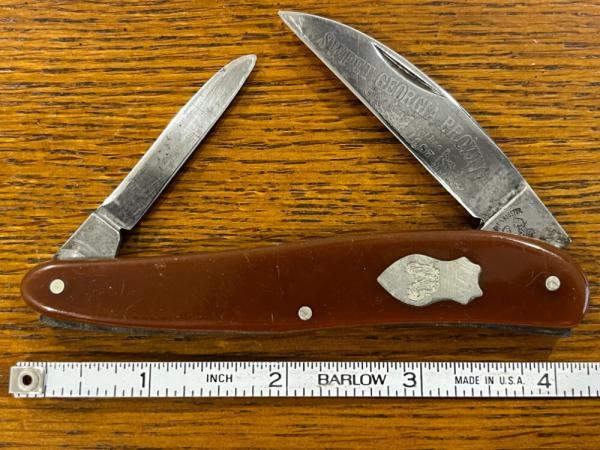 Fight'n Rooster Ltd Ed 1987 "Sweet Georgia Brown" Knife w/Synthetic Scales SN#174 Germany