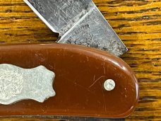 Fight'n Rooster Ltd Ed 1987 "Sweet Georgia Brown" Knife w/Synthetic Scales SN#174 Germany