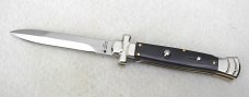 NEW A.G.A. CAMPOLIN 9" AUTOMATIC MALTESE BRAZILIAN HORN MODIFIED BAYONET BLADE SOLID N/S BOLSTERS