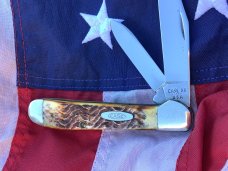 Case xx 1985 Copperhead Knife Mdl# 5249 With Nice Second Cut Stag Handles -NOS