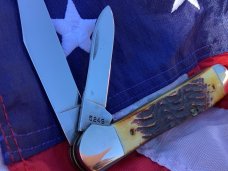 Case xx 1985 Copperhead Knife Mdl# 5249 With Nice Second Cut Stag Handles -NOS