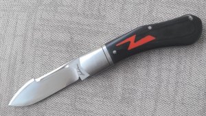Vincenzo Balistreri El Zorro Slipjoint...Black Micarta.."Z"red shield...ringed bolsters..Coa & Sl sl