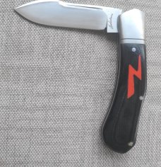 Vincenzo Balistreri El Zorro Slipjoint...Black Micarta.."Z"red shield...ringed bolsters..Coa & Sl sl
