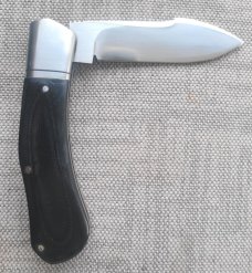 Vincenzo Balistreri El Zorro Slipjoint...Black Micarta.."Z"red shield...ringed bolsters..Coa & Sl sl