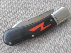 Vincenzo Balistreri El Zorro Slipjoint...Black Micarta.."Z"red shield...ringed bolsters..Coa & Sl sl