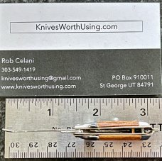 Vintage Miniature Keychain Switchblade Spoon, Brown Wrap Handle, Unused 