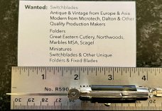 Miniature Switchblade Keychain Knife, Anchor Over Inox, Black Plastic Handle, Original Box 