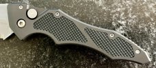 Microtech Kestrel Switchblade Knife, Silver Serrated Blade, Original Box, Papers & Sheath