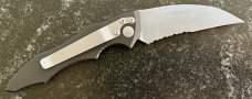 Microtech Kestrel Switchblade Knife, Silver Serrated Blade, Original Box, Papers & Sheath