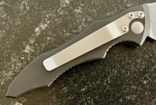 Microtech Kestrel Switchblade Knife, Silver Serrated Blade, Original Box, Papers & Sheath